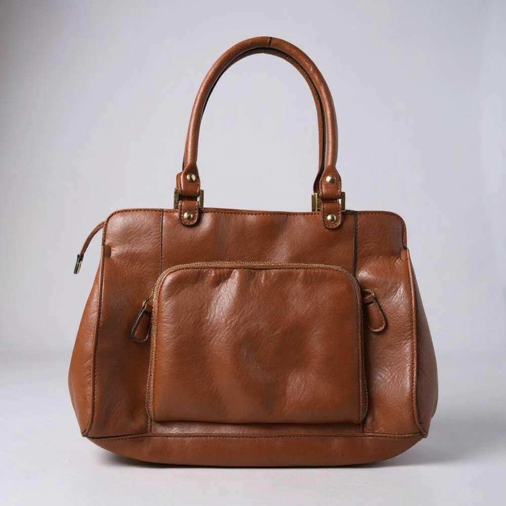 Cornell Brown Satchel Handbag One Size - Picture 2 of 6